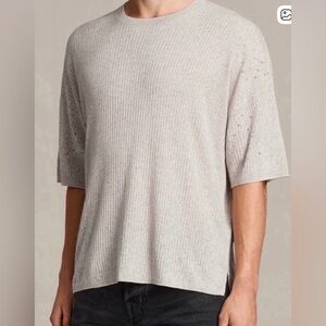 All Saints Men’s Jace Short Sleeved Crew Sweater Size Small